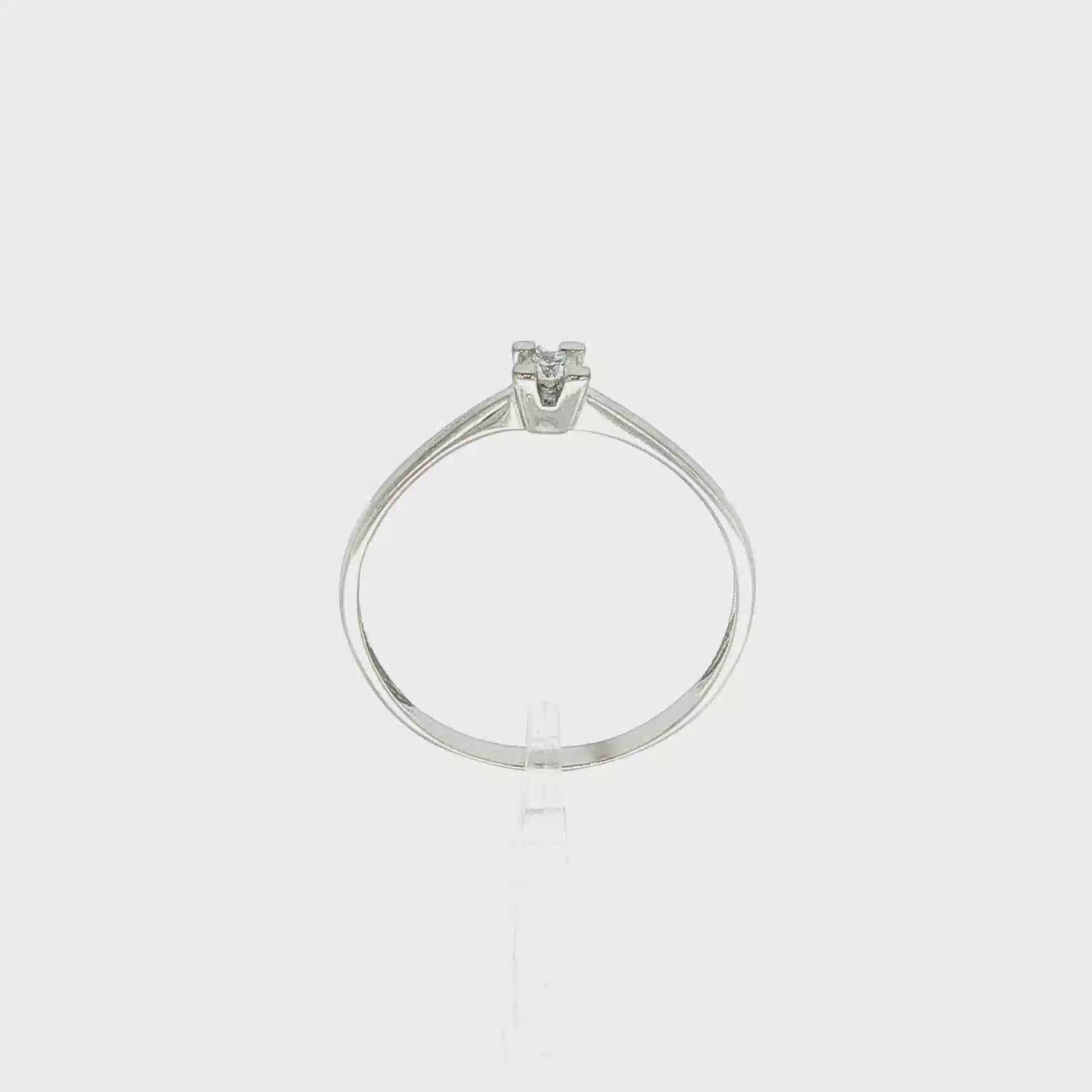 SOLITARIO DE ORO BLANCO CON DIAMANTE