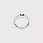 ANILLO DE ORO BLANCO CON PIEDRA LILA