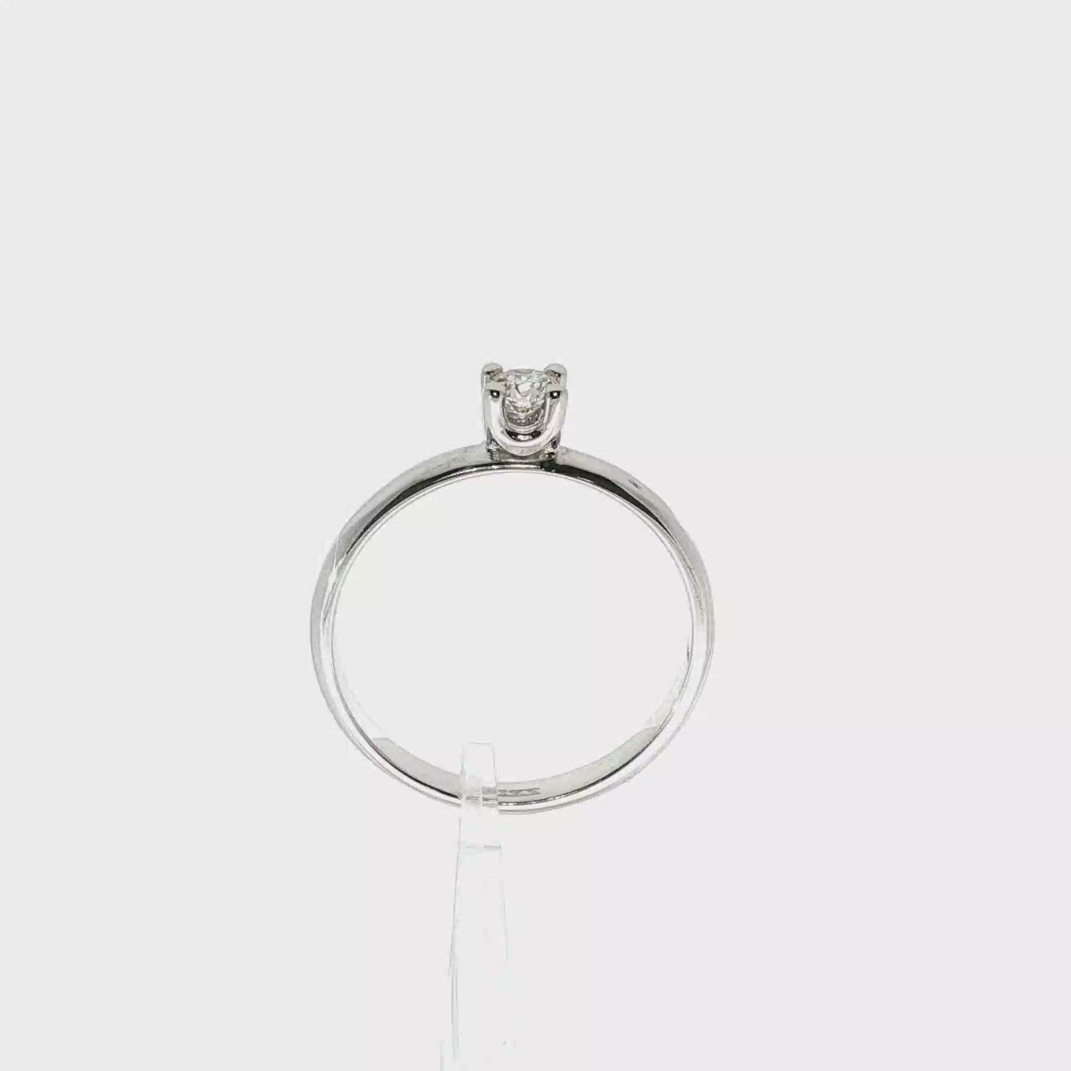 SOLITARIO ORO BLANCO CON DIAMANTE
