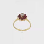 SORTIJA FLOR RUBIES Y DIAMANTE