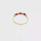 ANILLO CINQUILLO ROJO CON DIAMANTES