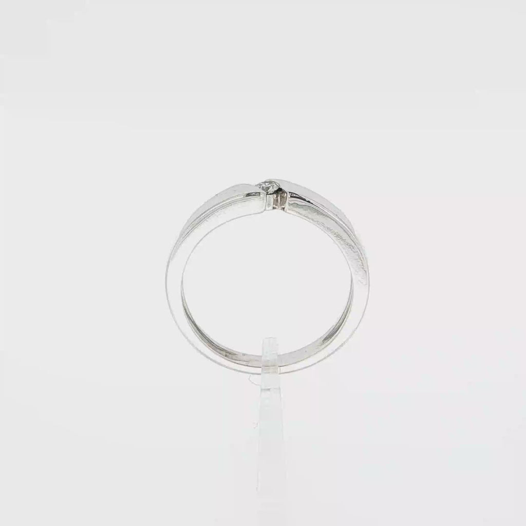 SOLITARIO ORO BLANCO CON DIAMANTE
