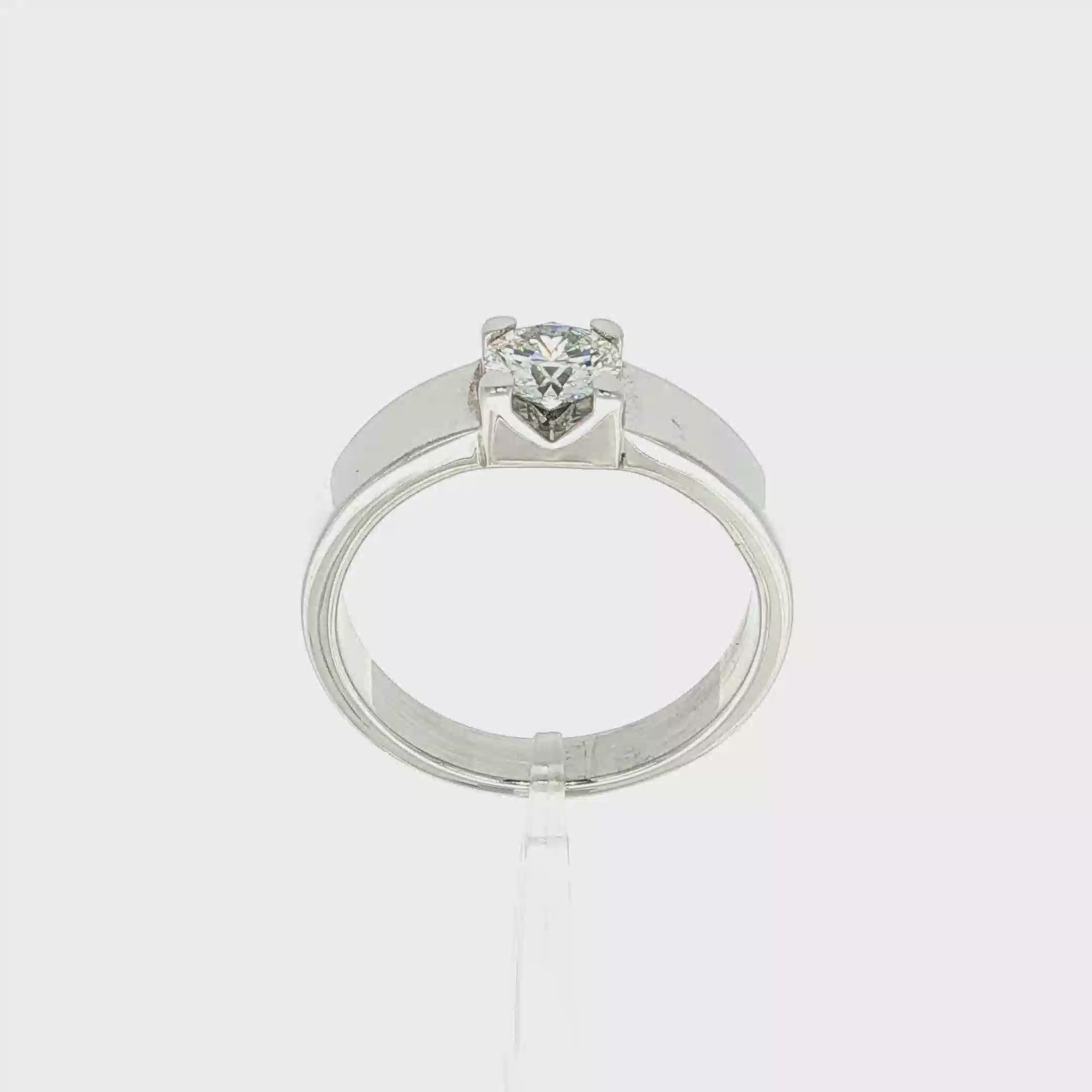 SOLITARIO HOMBRE ORO BLANCO CON DIAMANTE