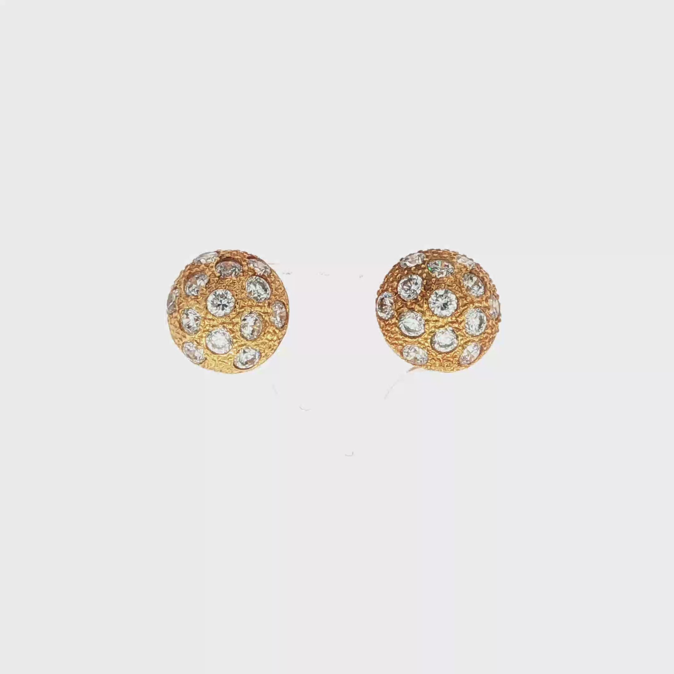 CONJUNTO ANILLO Y PENDIENTES MEDIA ESFERA CON CIRCONITAS