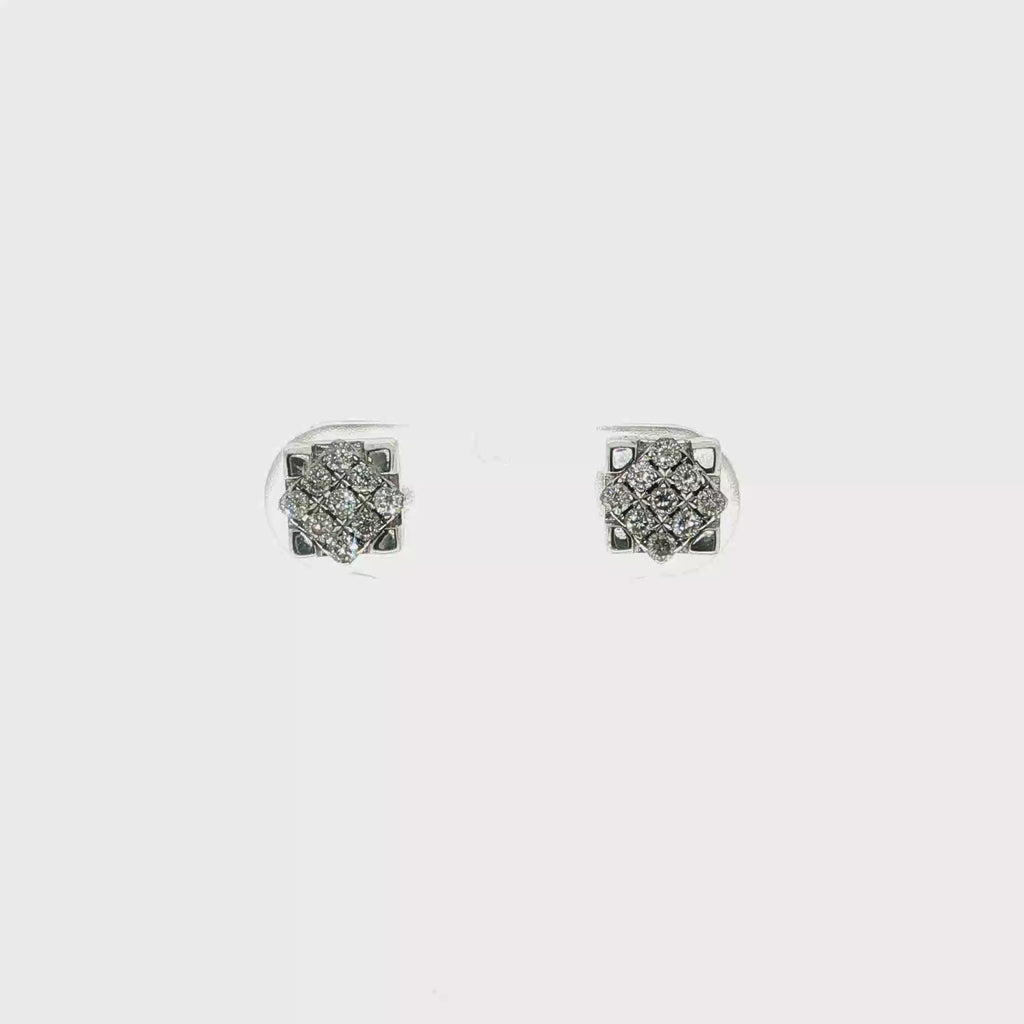 PENDIENTES CUADRADOS CON DIAMANTES