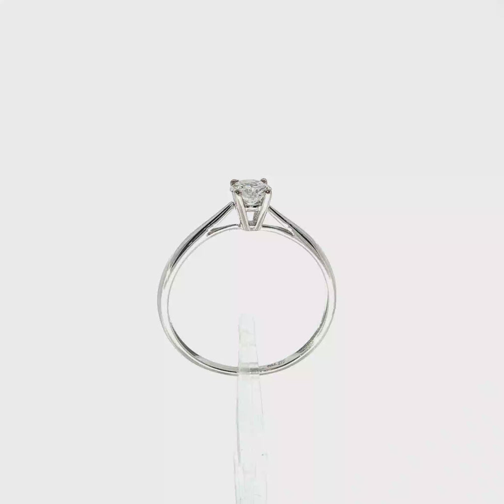 SOLITARIO ORO BLANCO CON DIAMANTE