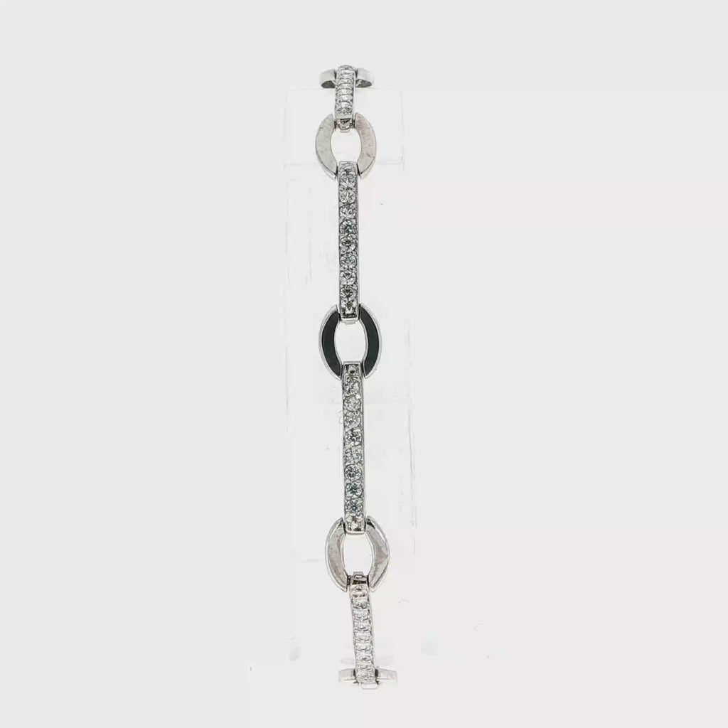 PULSERA DE ORO BLANCO CON CIRCONITAS