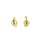 PENDIENTES FLOR DE LOTO CON CIRCONITAS