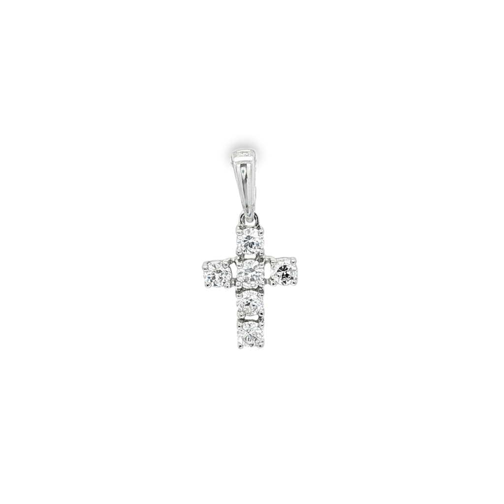 CRUZ ORO BLANCO CON CIRCONITAS
