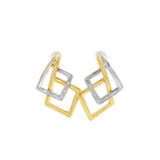 PENDIENTES ROMBO DOBLE BICOLOR CON DIAMANTES
